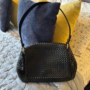 Melie Bianco Natalia Saddle Woven Recycled Vegan Shoulder Bag